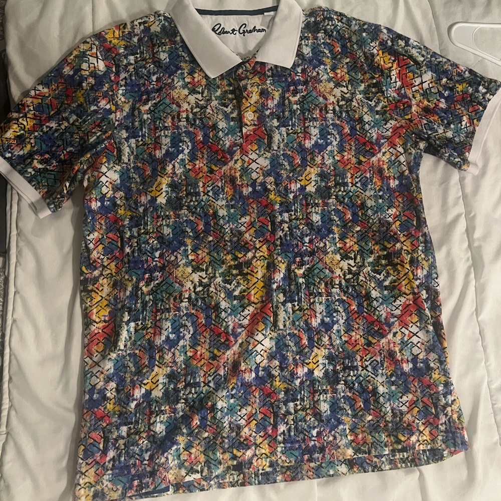 Robert Graham Mens Polo artsy design worn twice